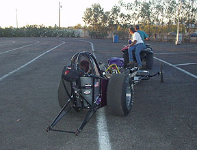 Towing toward starting line